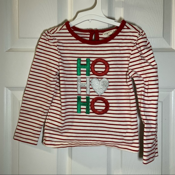 Copper Key Girls Red Striped “Ho Ho Ho” Top size 3T - Picture 3 of 8
